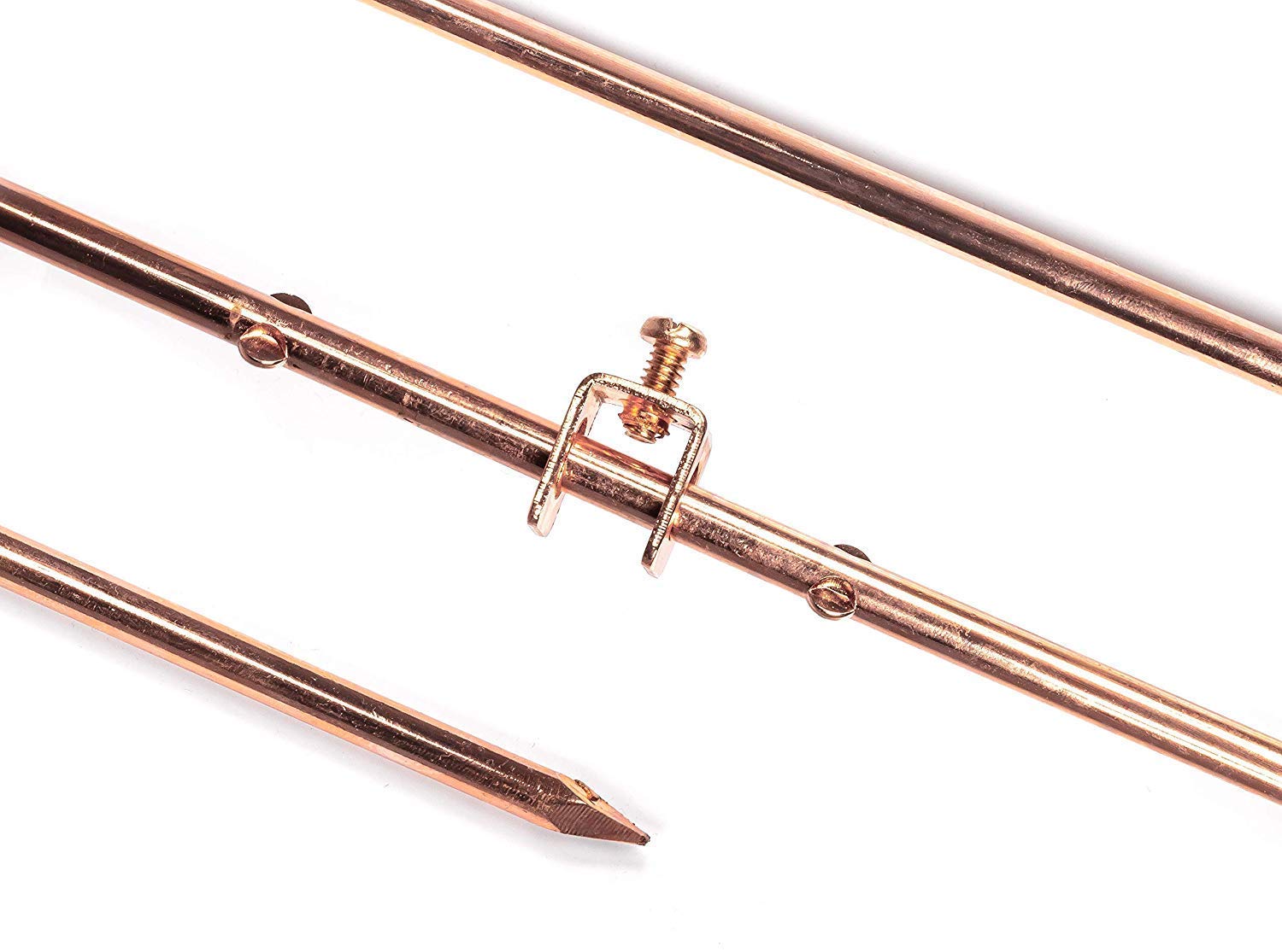 Steel ground rod with copper plating