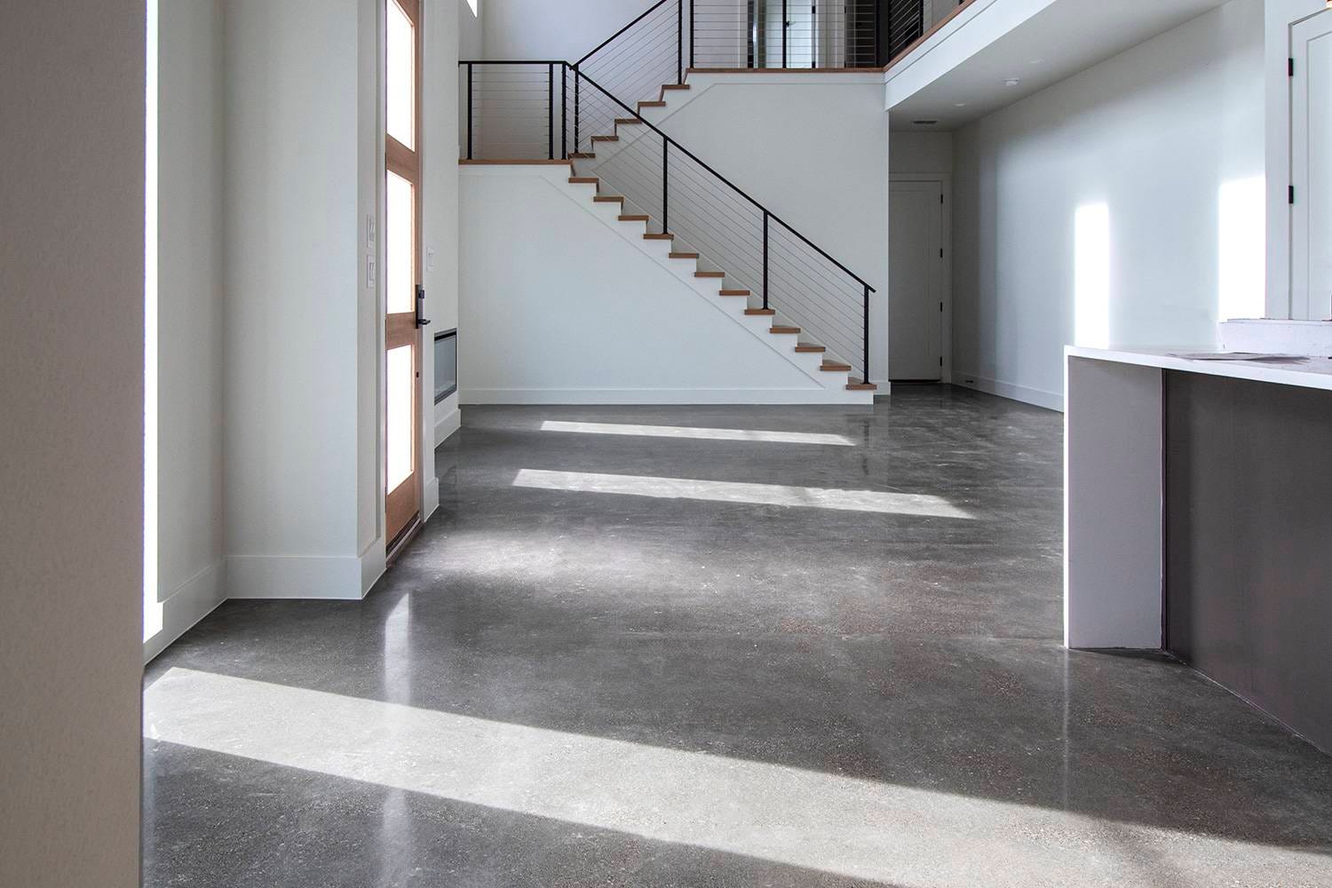 Concrete floors installed in a residence