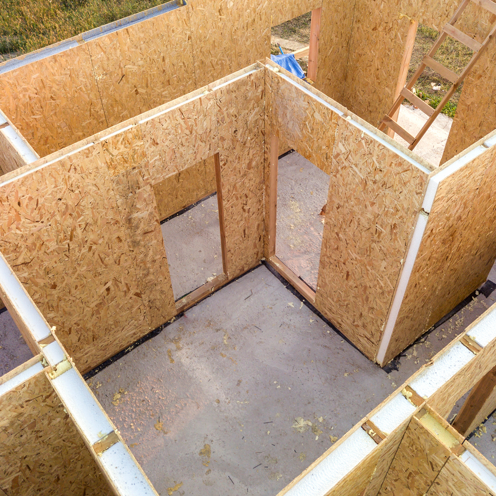 SIP walls on a construction site